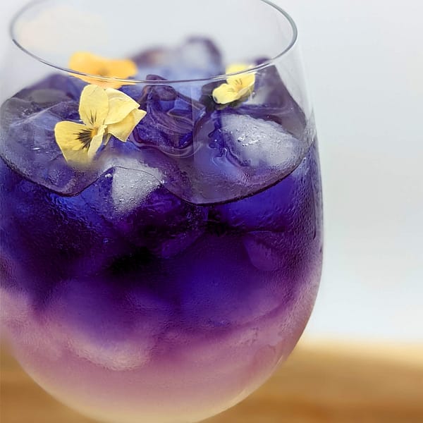 Chamomile purple lemonade with flowers