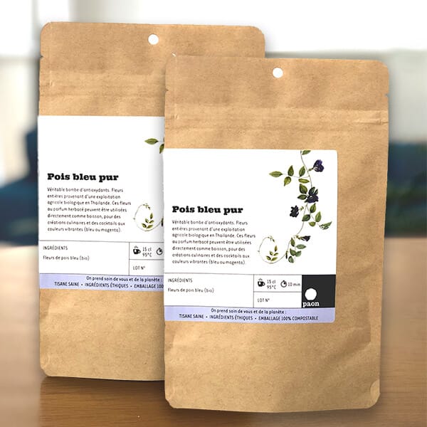 Two packets of Pure butterfly pea flowers tea product
